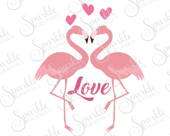 Love Birds Cut File Love Flamingo Hearts Valentined Day Svg Etsy