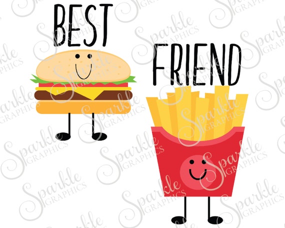 Download Best Friend Cut File French Fry Cheeseburger Bestie Best Etsy