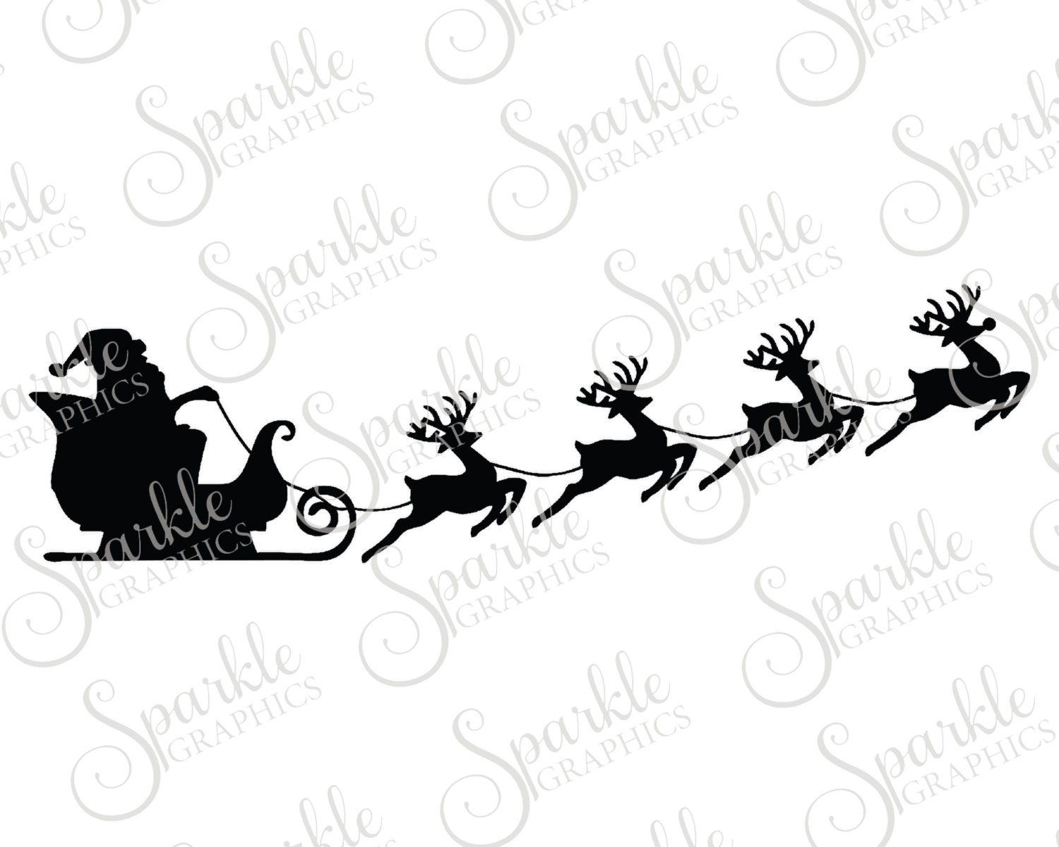 Download Christmas Sleigh Cut File Christmas SVG Santa Reindeer ...