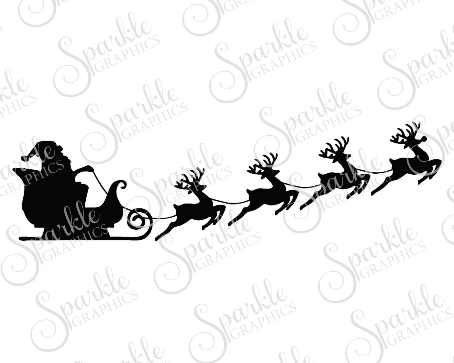 Download Christmas Sleigh Cut File Christmas SVG Santa Reindeer Xmas | Etsy