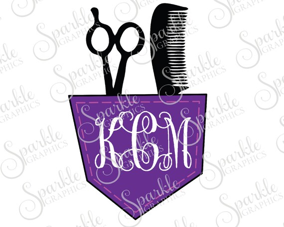 Download Hair Stylist Pocket Monogram Frame Cosmetologist Hair School Etsy