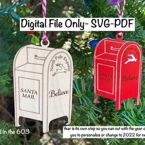 Santa Mailbox / Christmas mailbox / Santa letters/ Glowforge File/ SVG/ PDF
