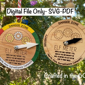 Elf Meter / Elf Surveillance Ornament / Elfen Report Ornament / Glowforge Datei / SVG / PDF