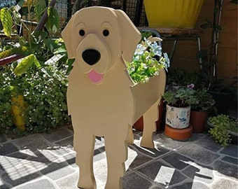 Golden Retriever 3D Wooden Planter Box