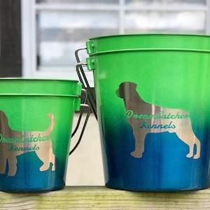Personalized etched custom powder coated stainless steel dog buckets image 8