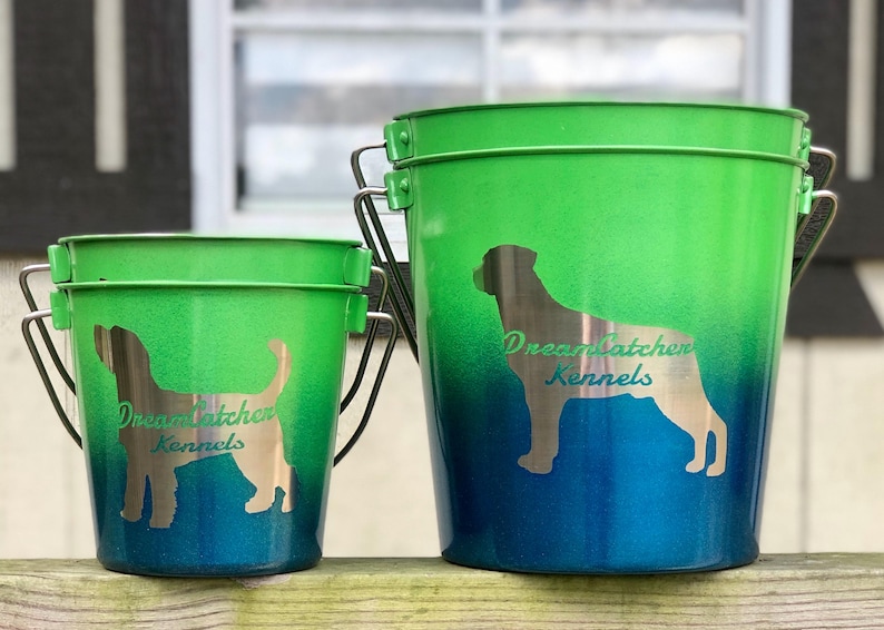 Personalized etched custom powder coated stainless steel dog buckets image 8