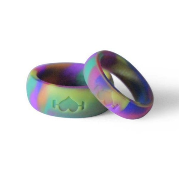 Purple Silicone Wedding Rings for Women Bands Perfect for Crossfit Fitness