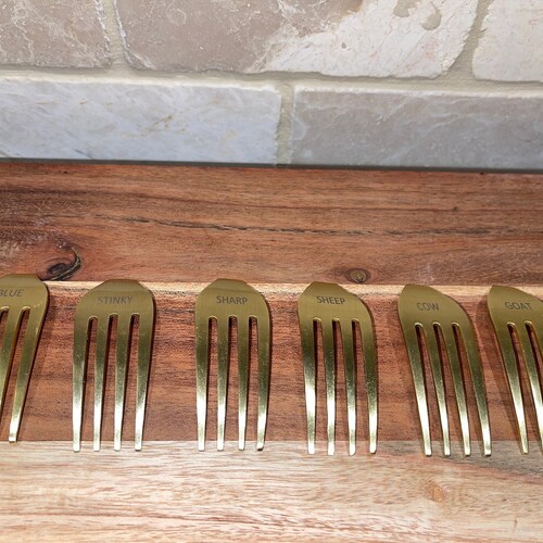 Silverplate Cheese Fork Markers Set of Six Etsy