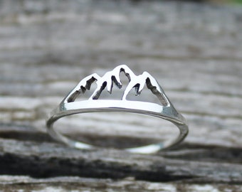 Sterling Silver Mountain Ring * Mountain Range Ring * Mountains Are Calling