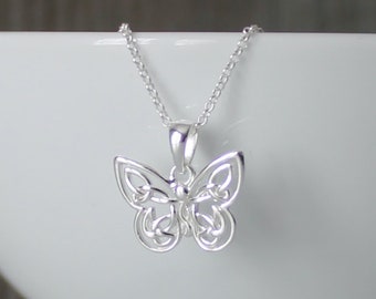 Sterling Silver Celtic Butterfly Necklace * Celtic Infinity Necklace * Infinity Knot * Scottish * Irish