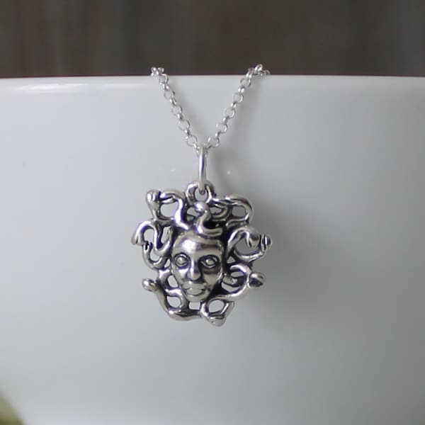 Sterling Silver Medusa Necklace * Medusa Pendant * Medusa Charm * Snake* Greek Mythology * Medusa Head