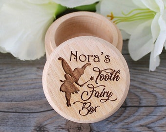 Custom Tooth Fairy Box * Personalized Wooden Tooth Box * Child's Tooth Box * Keepsake Box * Engraved * Wood Trinket Box * Name Keepsake