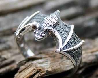 Bague chauve-souris en argent sterling