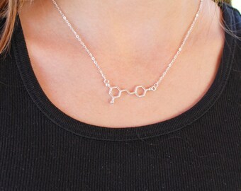 Sterling Silver Wine Molecule Necklace * Resveratrol Molecule * Science Chemistry Geek Jewelry * Wine Lover Gift * Formula Necklace