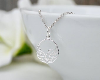 Petite Sterling Silver Phoenix Necklace * Phoenix * Minimalist Necklace Pendant * Gift for Her * Friend Mother * Bridesmaid * Encouragement