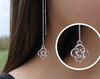 Dara Knot Threader * Sterling Silver Celtic Earrings * Dara Knot Earrings * Drop Dangle Earrings * Scottish * Irish * Celtic Knot * Infinity