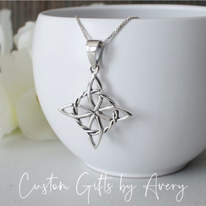 Sterling Silver Witches Knot Pendant Necklace * Twisted Rope