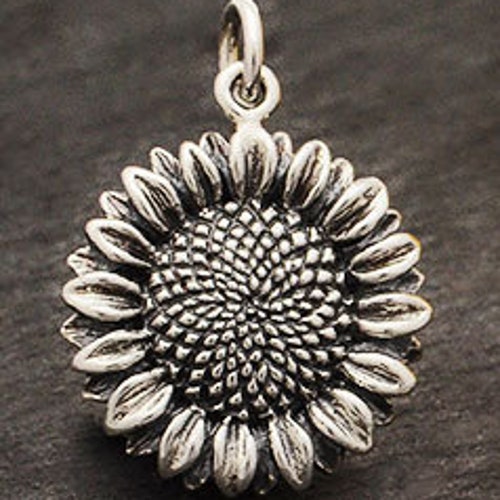 Sunflower Necklace Sterling Silver Chain Dainty Flower Etsy