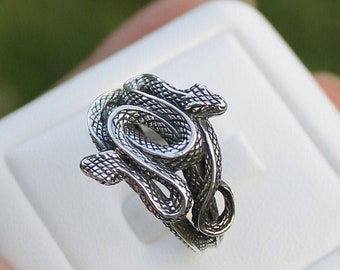 Large Sterling Silver Snake Nest Ring * Double Headed Snake * Twin Serpent Ring * Ouroboros Ring * Snake Ring * Serpent Ring