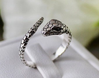 Sterling Silver Snake Ring * Serpent Ring * Adjustable Snake Ring * Wrap around Snake Ring * Ouroboros Ring * Infinity Snake Ring