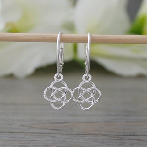 Sterling Silver Celtic Earrings Sterling Silver Dara Knot Earrings Drop Dangle Earrings Scottish Irish Celtic Knot Infinity Etsy