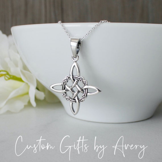 Amazon.com: YAFEINI Witches Knot Necklace Sterling Silver Witch Knot  Necklace April Birthstone Celtic Witch Jewelry Gifts for Women Girls :  Clothing, Shoes & Jewelry