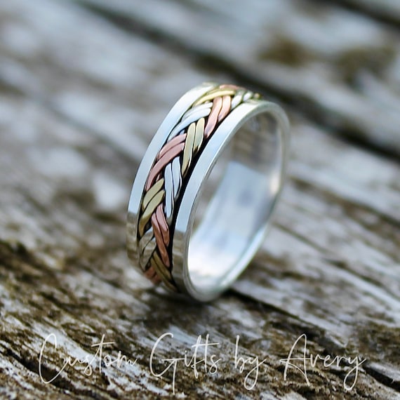 Men's Copper/Brass/Sterling Silver Spinning Ring Men's Copper/Brass/Sterling Silver Spinning Ring
