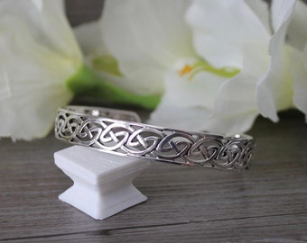 SOLID Sterling Silver Celtic Cuff Bracelet * Celtic Bangle * Adjustable Silver Cuff Bracelet * Open Knot Work Design * Infinity Knot