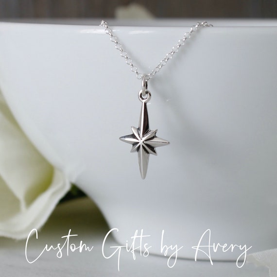Sterling Silver North Star Pendant Necklace North Star Necklace Celestial Charm Necklace Polaris Pendant Silver Star
