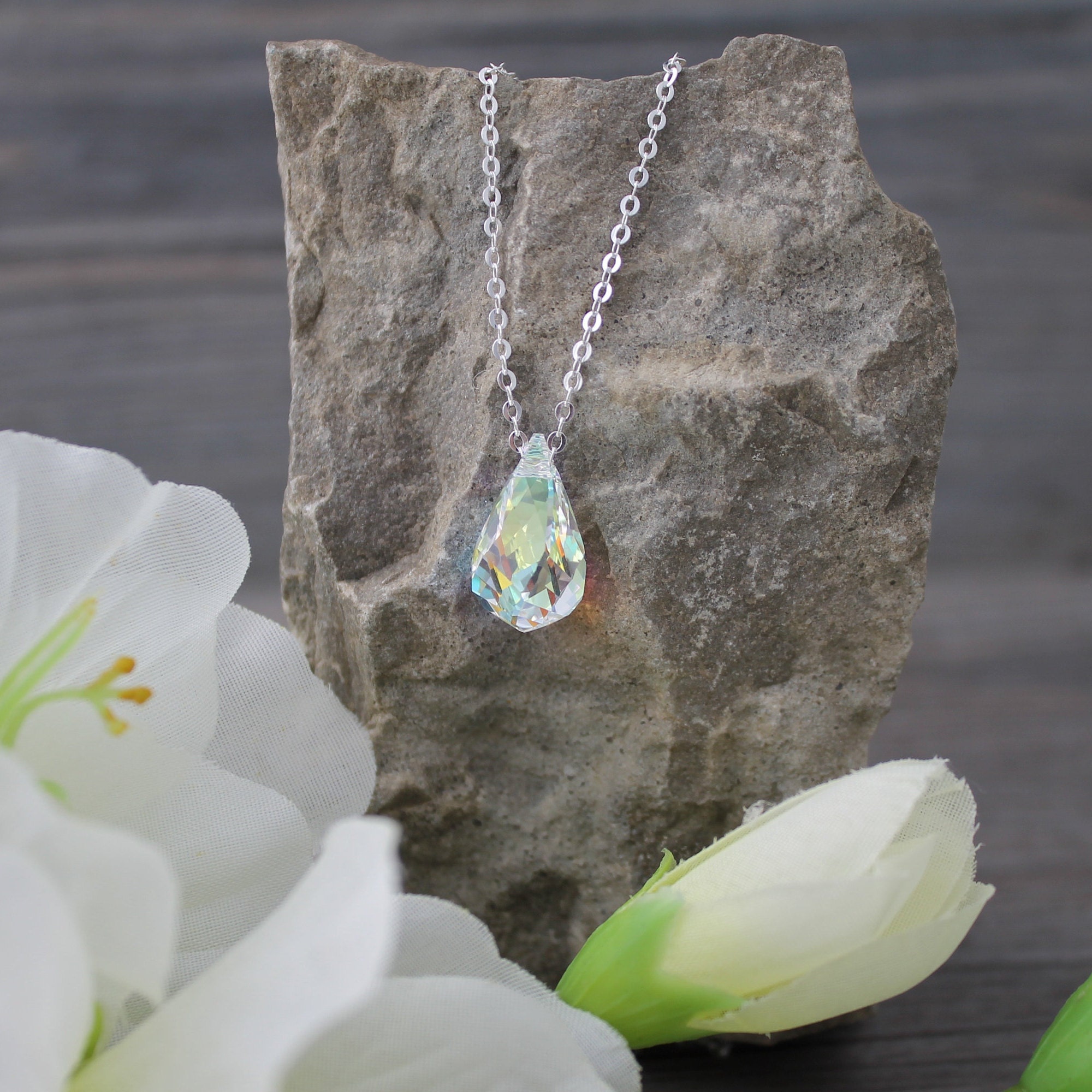 4℃ Bright Snowing ネックレス2019 Swarovski Crystal Necklace; Aurora Borealis; 925 Sterling