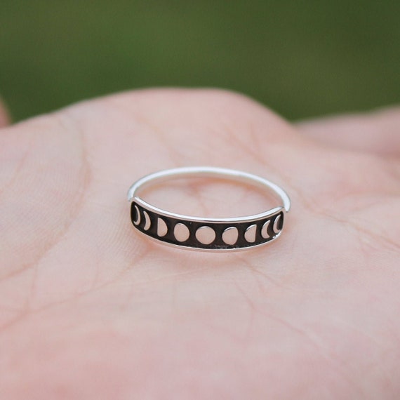 Moon Phases Sterling Silver Band Ring Moon Phases Sterling Silver Band Ring