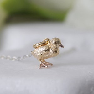 Gold Duckling Necklace * Tiny Sterling Silver Duck Necklace * Lucky Duckling Pendant * Rose Gold