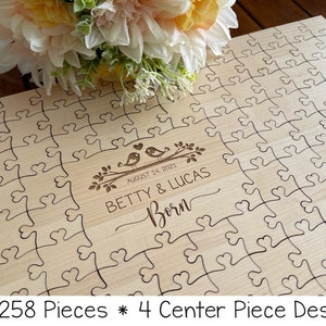 30-258 Piece Puzzle Guestbook * Jigsaw Guestbook Alternative * Personalized Wooden Puzzle * Wooden Guest Book * Wedding Heart Puzzle
