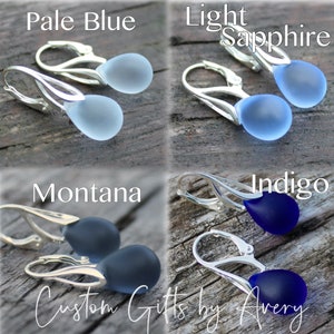 Cultured Sea Glass Earrings in Sterling Silver Sea Glass Earrings Beach Glass Earrings European Lever Back or Ear Wires 画像 3