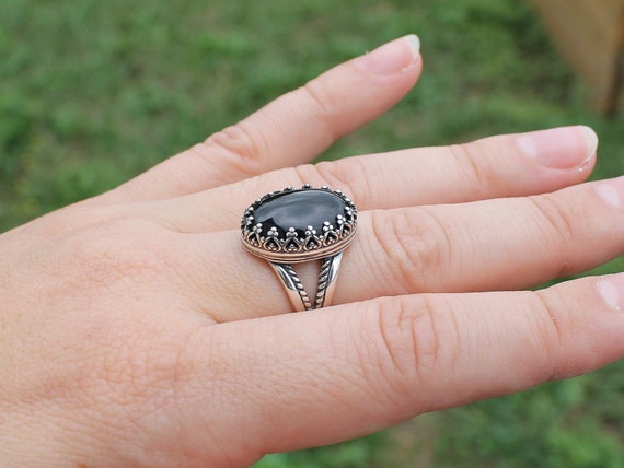 New Men's Black Onyx ring | Black onyx ring, Womens jewelry rings,  Turquoise ring silver