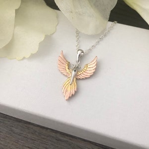 Sterling Silver Phoenix Necklace * Phoenix Charm * Phoenix Jewelry * Roes Gold * Gold * Gift for Her * Journey * New Beginning * Mythology