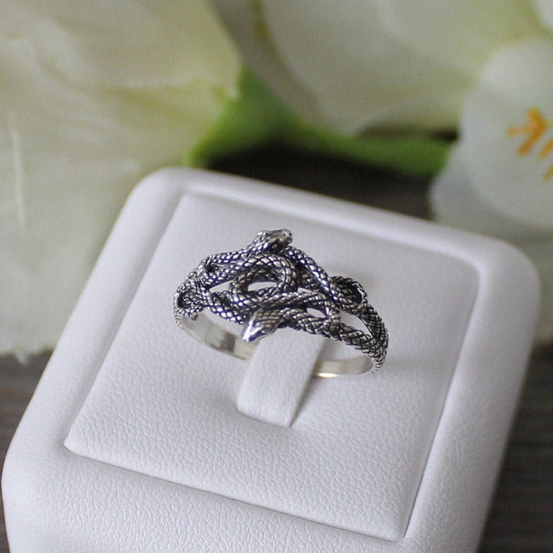 Sterling Silver Snake Nest Ring * Double Headed Snake * Twin Serpent ...