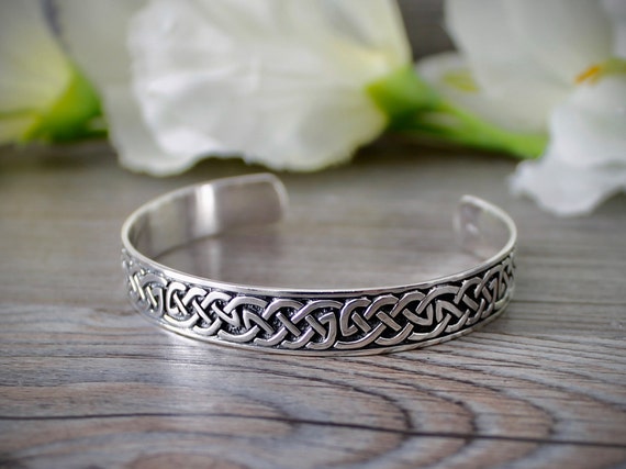 Solid Sterling Silver Celtic Knot Bracelet | Peat Fire Jewelry