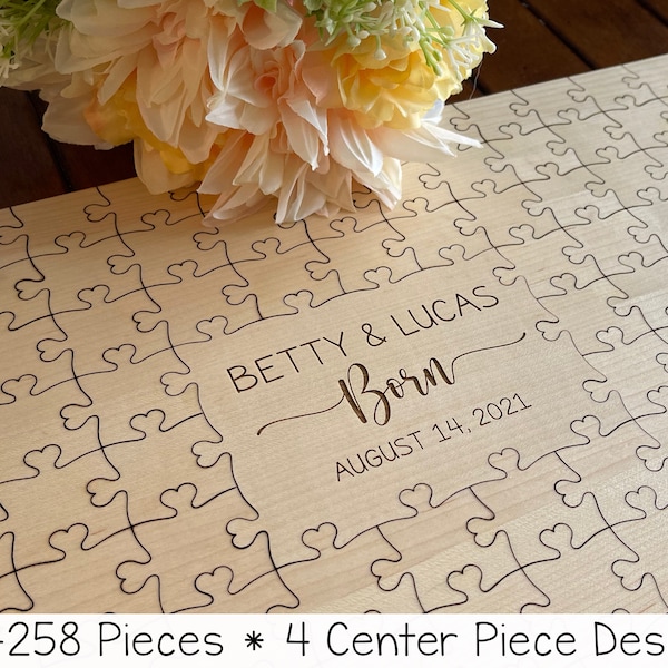 30-258 Piece Puzzle Guestbook * Jigsaw Guestbook Alternative * Personalized Wooden Puzzle * Wooden Guest Book * Wedding Heart Puzzle