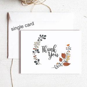 Herfst Floral Thank You Card - Geweldig voor herfst Bruiloft, Rustieke Herfst Bruiloft of rustieke bruidsdouche nodigen dank u uit, Herfst Wedding Ideeën