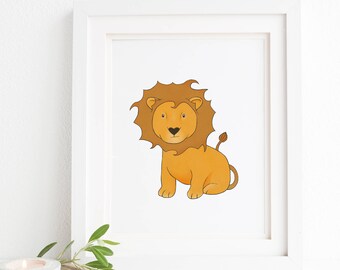 Nursery Lion Print - African Lion Print for Your Safari Nursery Art Print, Jungle Nursery Wall Decor, or Zoo Animal Nursery Wall Art