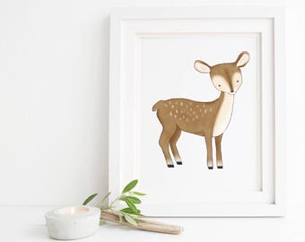 Deer Nursery Décor - Woodland Deer Print for Your Woodland Nursery Art, Forest Nursery Wall Art and Mountain Nursery or Rustic Nursery Room