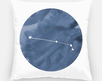 Astrology Sign Personalized Pillow - Watercolor Style Aries Constellation Pillow Perfect for Your Zodiac Sign Decor or Aries Zodiac Gift