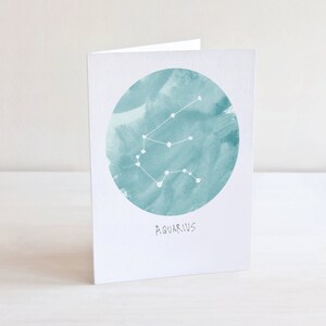 Carte du zodiaque - impression d'astrologie aquarelle - couleur personnalisée et choisissez votre signe astrologique - parfaite pour un cadeau du zodiaque ou une carte d'anniversaire pour la Balance
