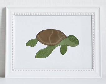 Sea Turtle Wall Art - Sea Turtle Nursery Art Print for Your Ocean Nursery Wall Art, Tropical Nursery Decor or Kid's Playroom Decor