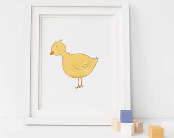 Farm Animal Nursery Art - Cute Chicken Print Perfect for Your Modern Farmhouse Decor, Nursery Farm Animal Print for a Baby Shower Gift