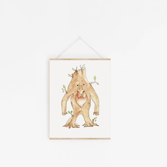 Ent Lord of the Rings Art - Tree Giant Fantasy Nursery Decor for your Mythical Creature Nursery Wall Art and Mythical Nursery Wall Decor