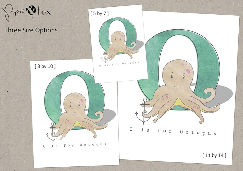 O is for Octopus Alphabet Illustration Print Nursery Art - Etsy