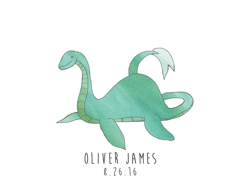 Cute Loch Ness Monster Print Fine Art Print for Fantasy | Etsy
