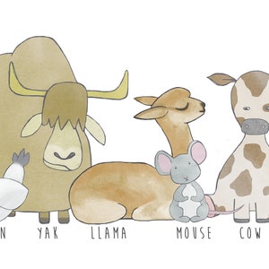 Farm Animal Nursery Art Set of 4 Prints Nursery Farm | Etsy